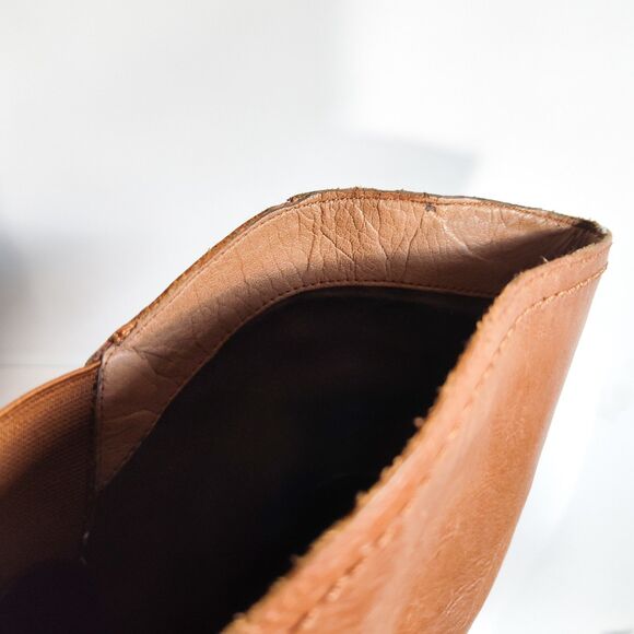 Franco Sarto Size 8 M Leather Knee High Tall Riding Boots Camel Tan Equestrian - Picture 12 of 15